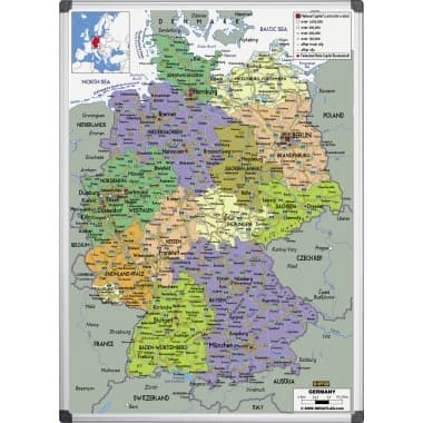 Bi-office Magnettafel Deutschlandkarte 120x90cm