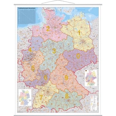 Franken Kartentafel PLZ 137x97cm laminiert