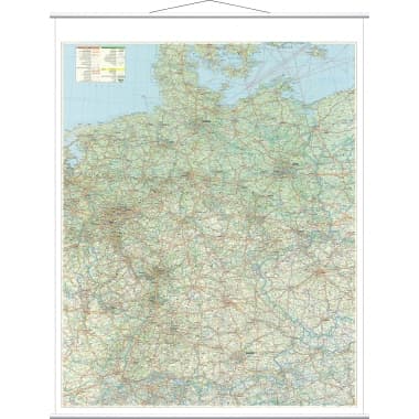 Franken Kartentafel Straßen 137x97cm 1:750.000