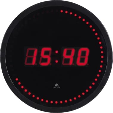 Alba Wanduhr LED sw/rt