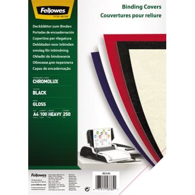 Fellowes Deckblatt Chromolux DIN A4 sw 100St.