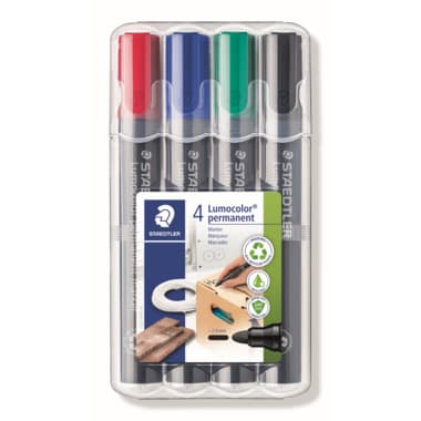 Staedtler Permanentmarker Lumocolor 2mm sort 4 St.