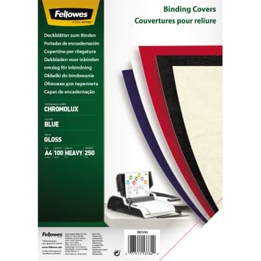 Fellowes Deckblatt Chromolux DIN A4 bl 100St.