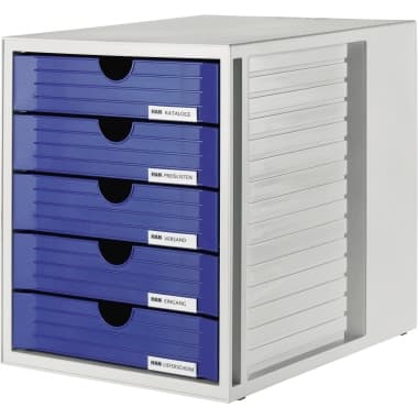 HAN Schubladenbox Systembox DIN C4 5Schubfächer bl