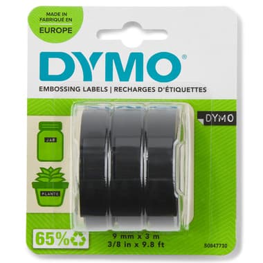 Dymo Prägeband für 9mmx3m schwarz 3 St./Pack.