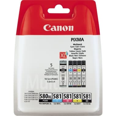Canon Tintenpatrone PGI580/CLI581 sw/c/m/y 5St