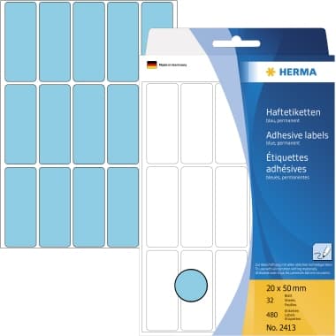 Herma Etikett 20x50mm blau 480St