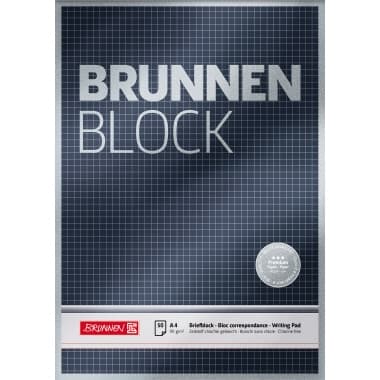 Brunnen Briefblock A4 90g 50Bl. kar. sw