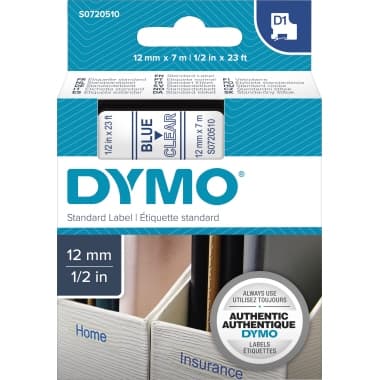 Dymo Schriftband-Kassette 12mmx7mm bl auf tr