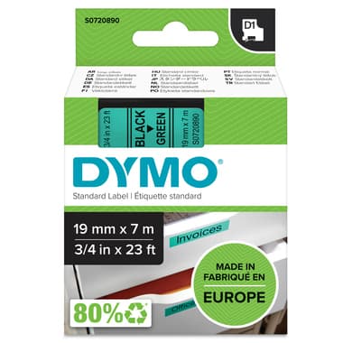 Dymo Schriftbandkassette D1 19mmx7m sw auf gr