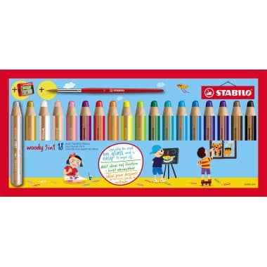 Stabilo Farbstift woody 3in1 sort 18St +Pinsel/Spitzer