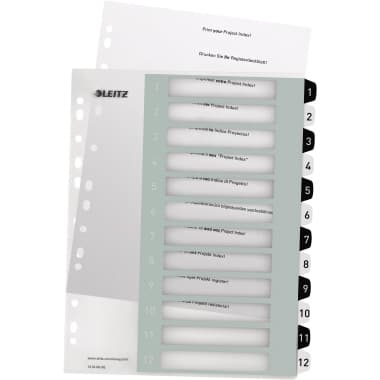 Leitz Register DIN A4 1-12 schwarz