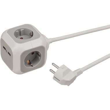 brennenstuhl Steckdosenwürfel ALEA-Power 4fach +2xUSB