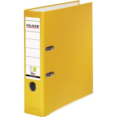 Falken Ordner S80 DIN A4 80mm PP gelb