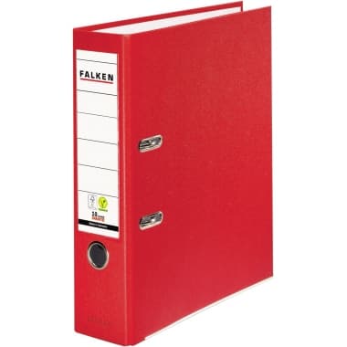 Falken Ordner S80 DIN A4 80mm PP rot