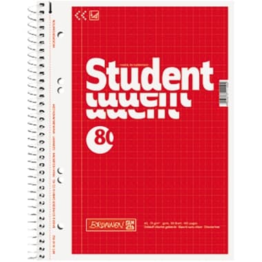Brunnen Collegeblock A5 kariert 80Bl rot