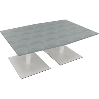 Bespr.ti. Tonneau Tellerfuß 200x100/110x72cm ws/beton