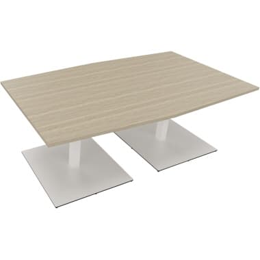 Bespr.ti. Tonneau Tellerfuß 200x100/110x72cm ws/eiche