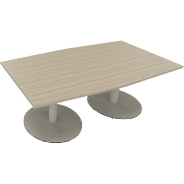 Bespr.ti. Tonneau Tellerfuß 200x100/110x72cm si/eiche
