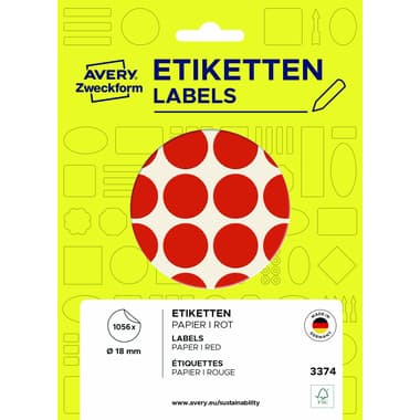 Avery Markierungspunkt 18mm rt 1056St