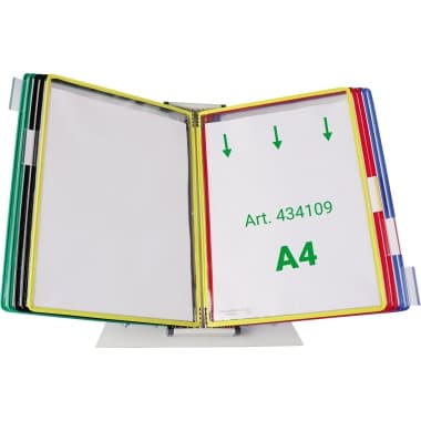 Djois Tischständer A4 Metall gr mit 10 Sichttafeln A4 sort