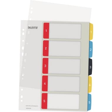 Leitz Register Cosy A4 bedruckbar PP farbig 1-5