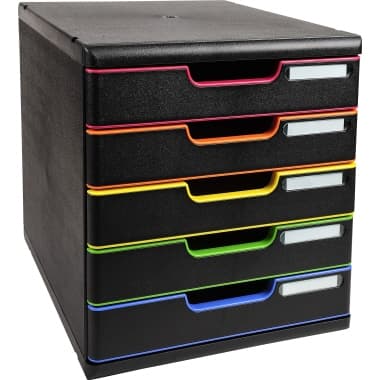 Exacompta Schubladenbox MODULO A4+ 5Schübe sw/harlekin