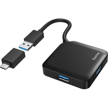 Hama USB-Hub 4Ports inkl. USB-C Adapter