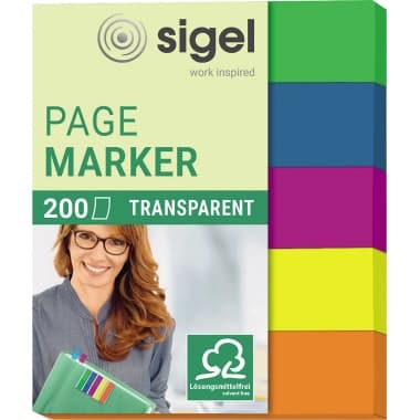 Sigel Haftmarker 50x60mm farbig sort 5 St.