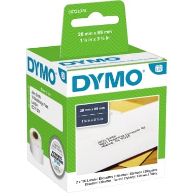 Dymo Adressetikett 89x28mm ws 2x130 St./Pack.