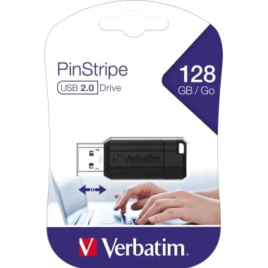 Verbatim USB Stick Pin Stripe 128GB sw