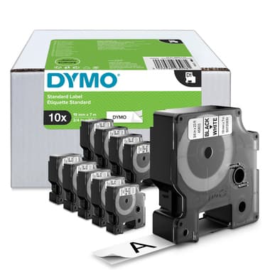 Dymo Schriftband-Kassette D1 19mmx7m sw auf ws 10St.