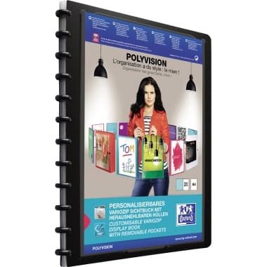 Oxford Ringmappe manageme A4 PP vario-zipp sw
