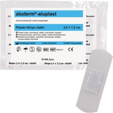 aluderm Pflaster aluplast Strips 2,5x7,2cm 10 St.
