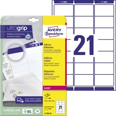 Avery Zweckform Adressetikett 63,5x38,1mm 840St.