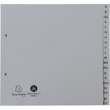 Exacompta Register 2/3 A4 PP A-Z grau