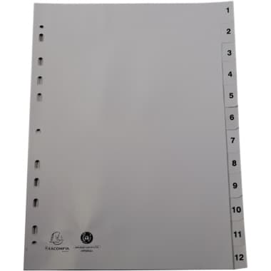 Exacompta Register A4 PP 1-12 grau