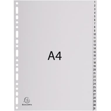 Exacompta Register A4 PP 1-31 grau