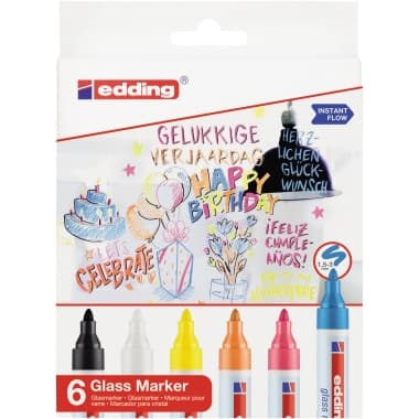 edding Glasboardmarker 95 1,5-3mm sortiert 6St.