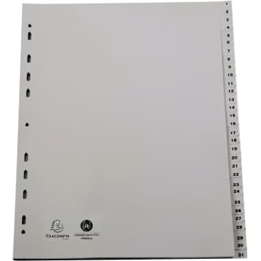 Exacompta Register A4+ Tlg 1-31 PP grau