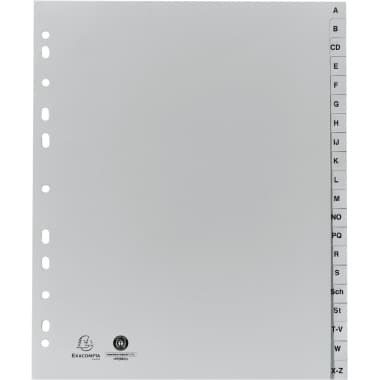 Exacompta Register DIN A4+ 20tlg A-Z PP grau