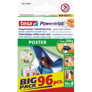 tesa Klebestücke Powerstrips Poster 14,5x42mm ws96 St.