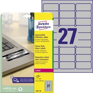 Avery Zweckform Etikett 63,5x29,6mm 540St.