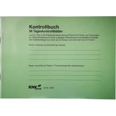 RNK Kontrollbuch Fahrpersonal A5 quer 32Bl.
