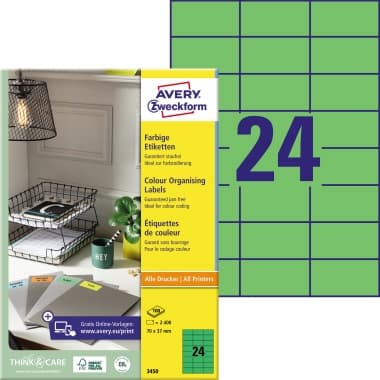 Avery Zweckform Etikett 70x37mm gn 2400St.