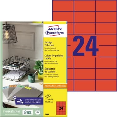 Avery Zweckform Etikett 70x37mm rt 2400St.