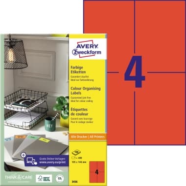 Avery Zweckform Etikett 105x148mm rt 400 St.