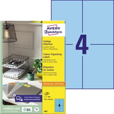 Avery Zweckform Etikett 105x148mm bl 400St.