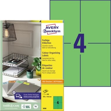Avery Universaletikett 105x148mm gn 400St
