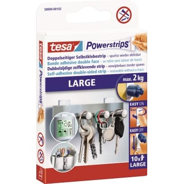 tesa Klebestücke Powerstrips Large 81x15mm ws 10 St.
